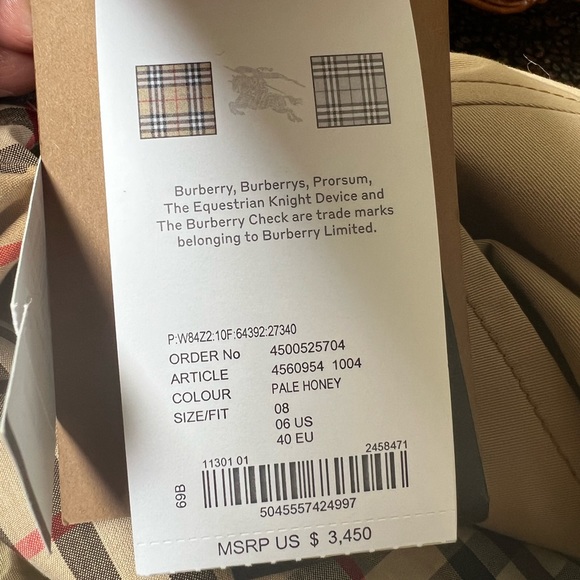 Women's BURBERRY London Long Trench Coat Double Breasted Jacket ENGLAND US 6 - Picture 11 of 13